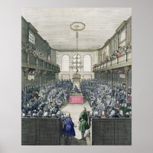 A View of the House of Commons, engraved by B. Col Poster