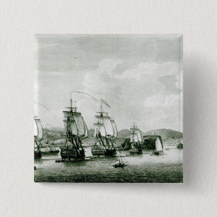 A View of the Island of St.Lucie 15 Cm Square Badge