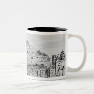 A view of the port of the city of Lyons Two-Tone Coffee Mug