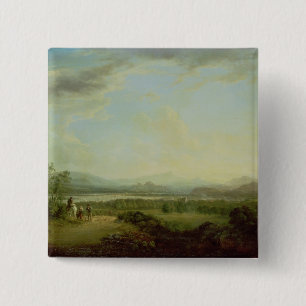 A View of the Town of Stirling on the River Forth 15 Cm Square Badge