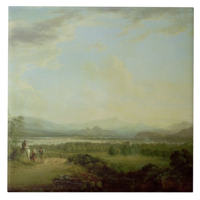 A View of the Town of Stirling on the River Forth Tile (Front)