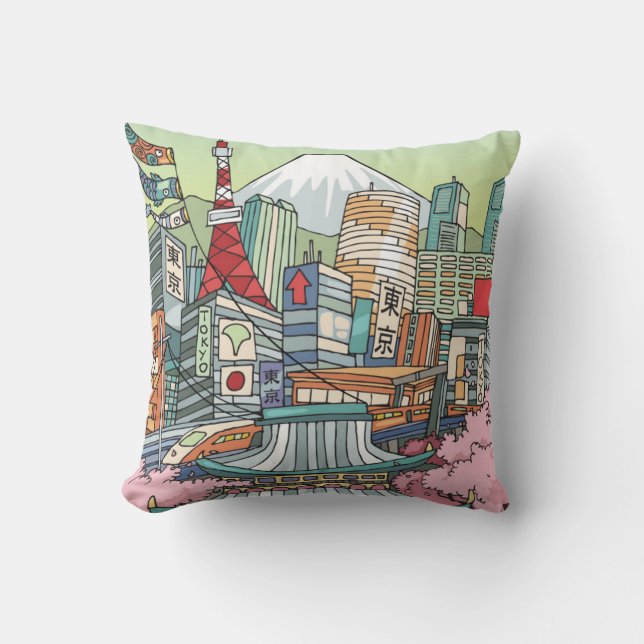 A View of Tokyo Cushion (Front)