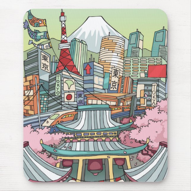 A View of Tokyo Mouse Mat (Front)