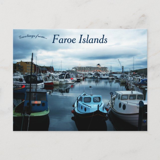 A View of Torshavn Faroe Islands Postcard (Front)