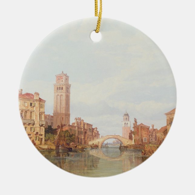 A View of Verona, 1848 (oil on canvas) Ceramic Tree Decoration (Front)
