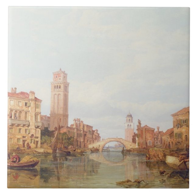 A View of Verona, 1848 (oil on canvas) Tile (Front)