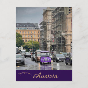 A View of Vienna Austria on a Rainy Day Postcard