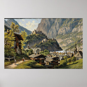 A View of Werfen Hubert Sattler Poster