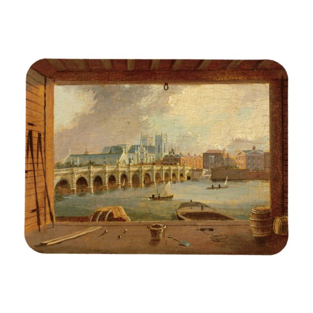 A View of Westminster Bridge (oil on panel) Magnet (Horizontal)