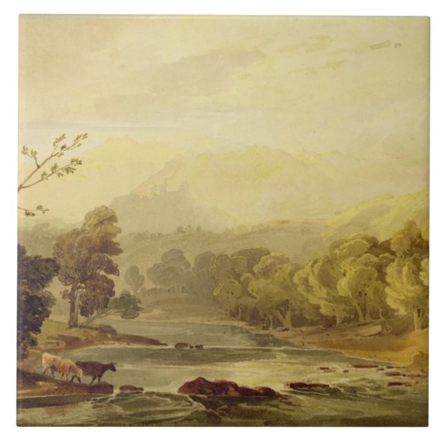 A View on the Brathay near Ambleside (w/c over tra Tile (Front)