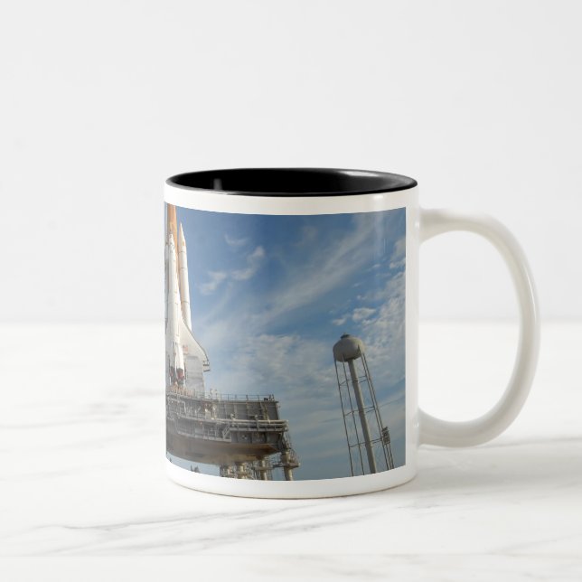 A view Space Shuttle Atlantis on Launch Pad 39A Two-Tone Coffee Mug (Right)
