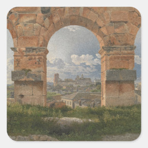 A View through Three Arches of the Colosseum Square Sticker