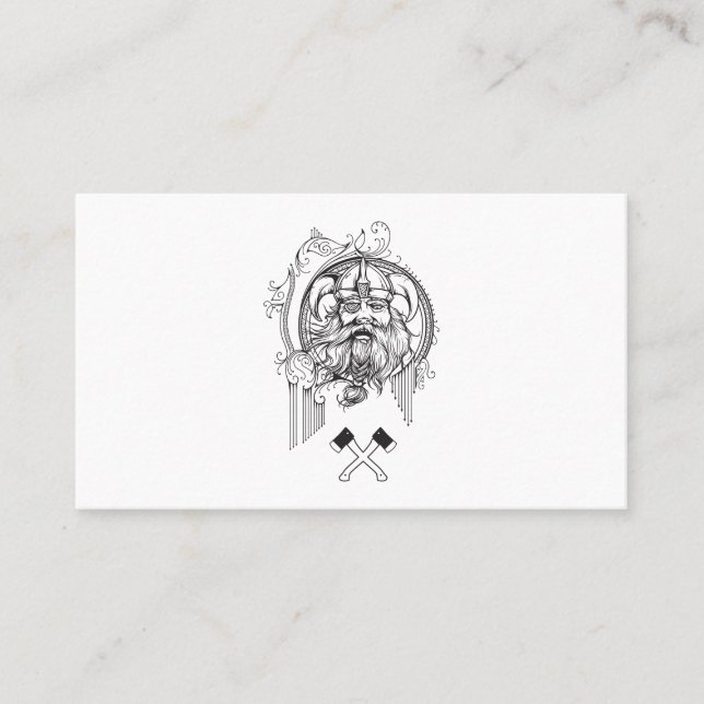a viking and two mighty axes. business card (Front)