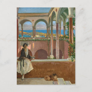A Villa on the Riviera   Sir John Lavery Postcard