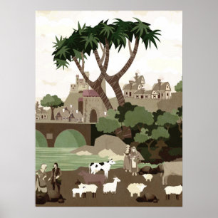 A village in the Middle Ages Poster
