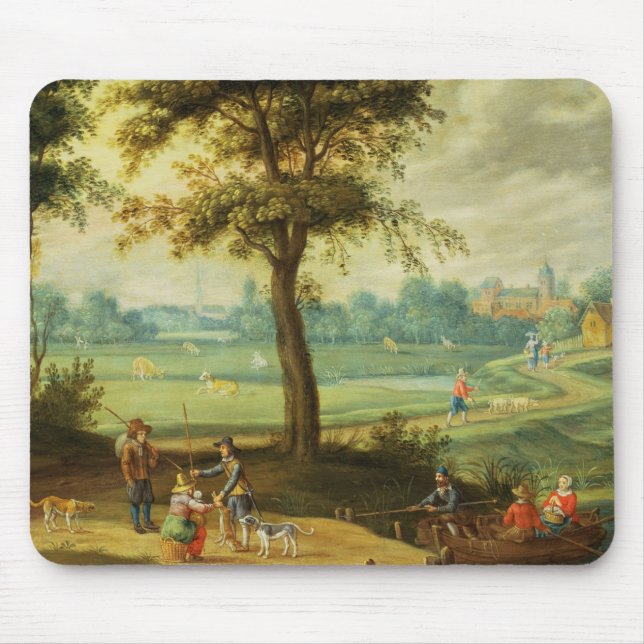 A Village Landscape by a River Mouse Mat (Front)