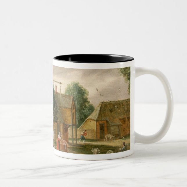A village landscape Two-Tone coffee mug (Right)