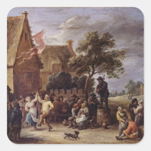 A Village Merrymaking Square Sticker