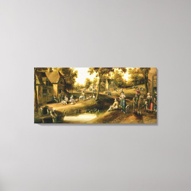 A Village Scene Canvas Print (Front)