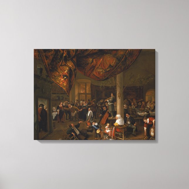 A Village Wedding Feast with Revellers Canvas Print (Front)