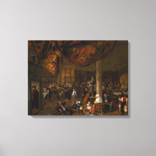 A Village Wedding Feast with Revellers Canvas Print