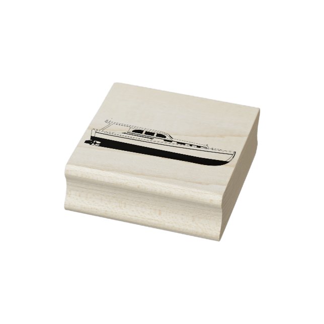 A vintage 32-foot cabin cruiser rubber stamp (Stamp)