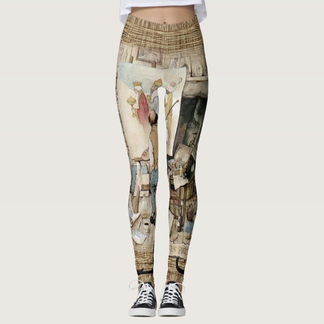 A Vintage art print Leggings (Front)