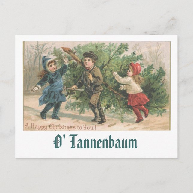 A Vintage Christmas Card - O' Tannenbaum (Front)