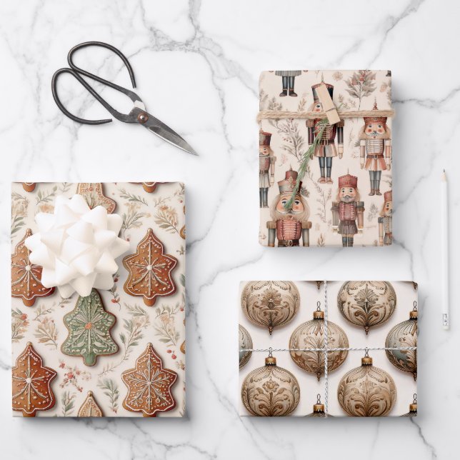 A Vintage Christmas Season  Wrapping Paper Sheet (Front)