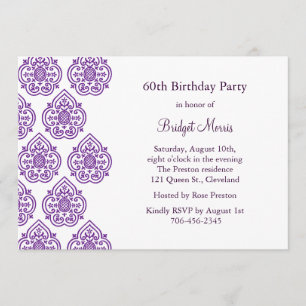 A Vintage Damask Birthday Invitation