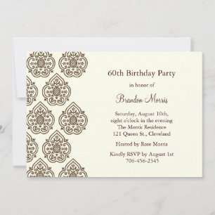 A Vintage Damask Birthday Invitation