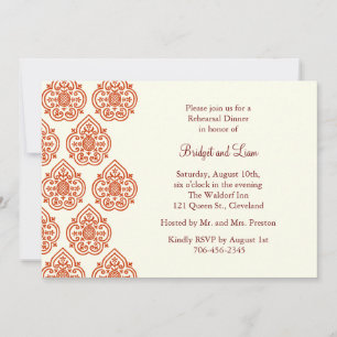 A Vintage Damask Rehearsal Dinner Invitation