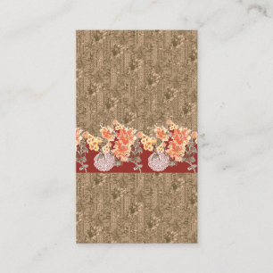 A vintage floral pattern with intricate brown desi business card