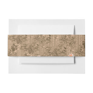 A vintage floral pattern with intricate brown desi invitation belly band