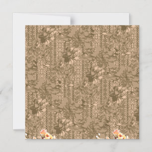 A vintage floral pattern with intricate brown desi magnetic invitation