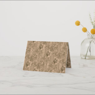 A vintage floral pattern with intricate brown desi thank you card
