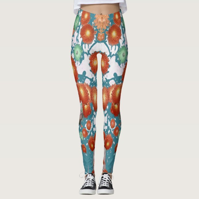 A vintage floral "Ratti_Creative_Arts" Leggings (Front)
