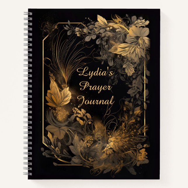 A Vintage Golden Floral Prayer Journal (Front)
