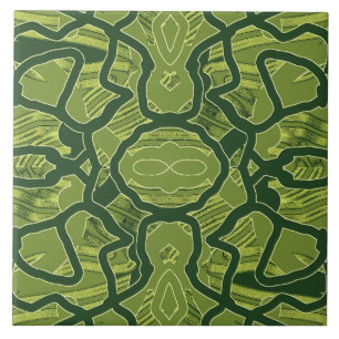 A vintage green colour classic pattern ceramic til tile