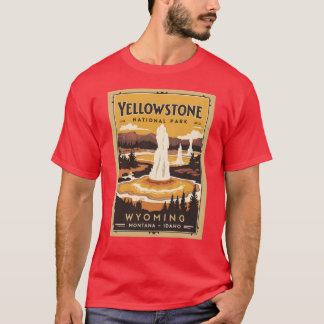 A Vintage Illustration of the Yellowstone National T-Shirt