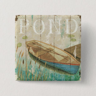 A Vintage Pond 15 Cm Square Badge