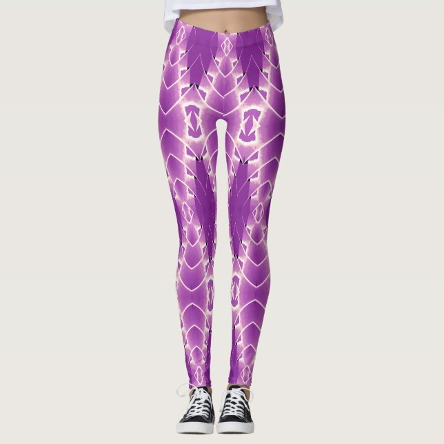 A vintage purple pattern "Ratti_Creative_Arts" Leggings (Front)