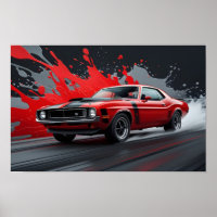 A Vintage Red Muscle Car