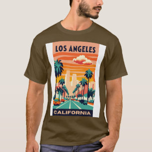 A Vintage Travel Art of Los Angeles California US T-Shirt