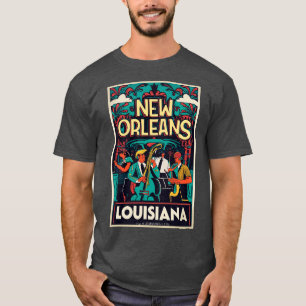 A Vintage Travel Art of New Orleans Louisiana US T-Shirt