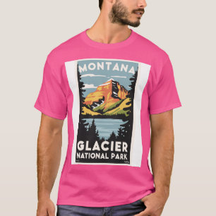 A Vintage Travel Art of the Glacier National Park T-Shirt