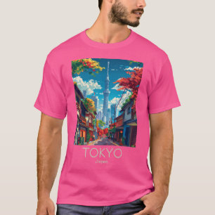 A Vintage Travel Art Of Tokyo - Japan T-Shirt