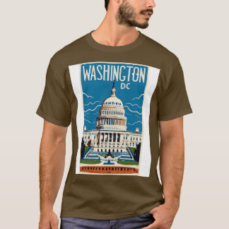 A Vintage Travel Art of Washington DC US TShirt 4