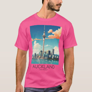 A Vintage Travel Illustration Of Auckland - New Ze T-Shirt