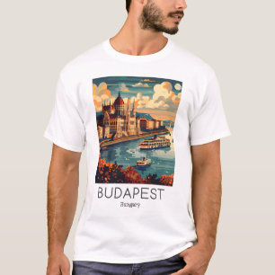 A Vintage Travel Illustration Of Budapest - Hungar T-Shirt